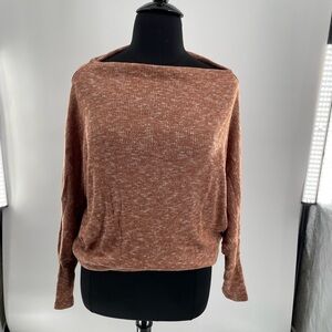 White Birch Rust Dolman Sleeve Boatneck Sweater 1X-3X